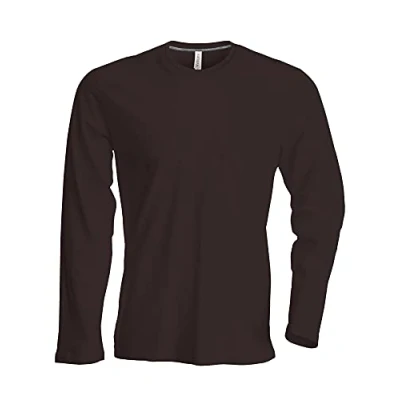 Abbildung von Kariban NoTrash2003 Langarm T Shirt mit Rundhalsausschnitt, einfach zu tragen in 20 Farben und Größen S, M, L, XL, 2XL, 3XL 4XL Braun Klein