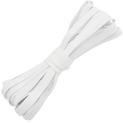 Abbildung von AERZETIX C67524 Flaches geflochtenes Gummiband 10 Meter Breite mm Polyester + Latex Farbe weiß