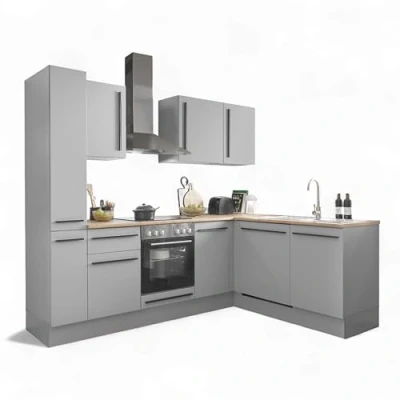Abbildung von BASIC by Balculina Winkelküche &quot;Denver, Küche BxHxT 250/115 x 211 60&quot;, Breite 250 cm, wahlweise mit E Geräten und Induktion