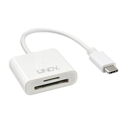Abbildung von Lindy 43185, MicroSD (TransFlash),SD, Weiß, 5000 Mbps, Acrylnitril Butadien Styrol, 2000 GB, USB 3.2 Gen 1 (3.1 1) Typ C