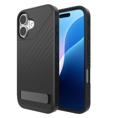 Abbildung von Apple iPhone 16 Hülle MagSafe Kunststoff ZAGG Hard Case/Backcover Handyhülle Schwarz Shockproof/Stoßfest