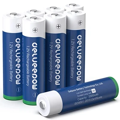 Abbildung von Delyeepow Akkus AA 3300mAh Batterien, 8 Stück, Wiederaufladbare hohe Kapazität, 1200 Zyklen 1,2V Pack