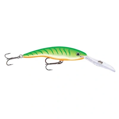 Abbildung von Rapala Deep Tail Dancer Angelköder Angelzubehör aus Balsaholz Stabile Tauchschaufel Süßwasser Spinnköder Lauftiefe 6m Fischköder 9cm, 13g Hergestellt in Estland Green Tiger