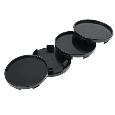 Abbildung von RKC 4X 65 mm Nabenkappen Felgen Deckel Radnaben Kappen Schwarz Flach für RH