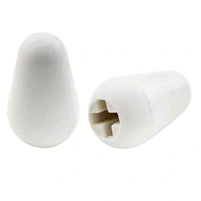 Abbildung von Musiclily USA Gewinde Gitarre 5 Weg Schalter Kopf Kappe Strat Switch Knobs Caps Tips für Fender Tele Style E Gitarre,Weiß (2 Stück)