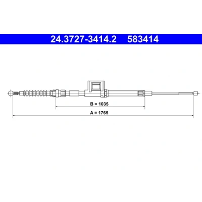 Abbildung von ATE 24.3727 3414.2 Handbremsseil 1765 SKODA: Octavia 3 Combi