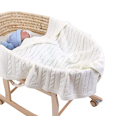 Abbildung von Strickdecke Babydecke Kuscheldecke im Freien, Odot Kinderwagen Kinderdecke Winddicht Krabbeldecke Perfekt für Mädchen und Jungen Babys Geschenkverpackungen Hergestellt (Beige,100 x 80 cm)