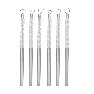 Abbildung von PUSOKEI 6Pcs / Set x Carving Scraper Keramische Detailwerkzeuge, Gravurschnitzerei aus Aluminiumlegierung, Clay Pottery Sculpting Tool