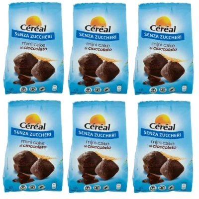 Abbildung von 3x Céréal Mini Cake al Cioccolato Süßer Snack Schokoladenkuchen ohne Zucker 196g Beutel