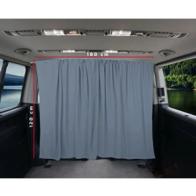 Abbildung von BREMER SITZBEZÜGE Abtrennung Fahrerhaus Sonnenschutz Führerhaus Gardinen Vorhang kompatibel mit Renault Trafic 3 ab 2014 Grau Camping Wohnmobil Zubehör