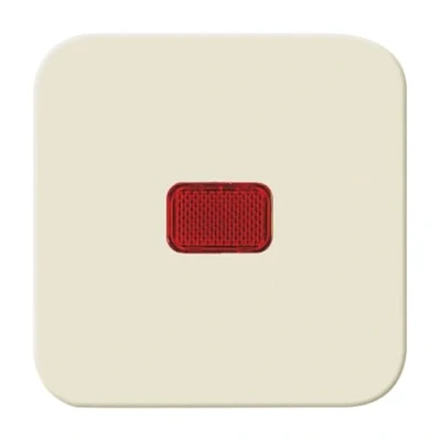 Abbildung von Busch Jaeger 2509 212 Wippe mit roter Kalotte (Duroplast) Cremeweiß Duro 2000 SI 2CKA001731A0256