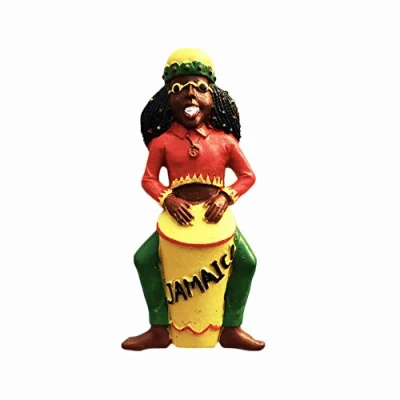 Abbildung von Jamaika Rock Man 3D Kühlschrankmagnet, Souvenir, Geschenk, handgefertigt, Heim und Küchendekoration, Kühlschrankmagnet Kollektion