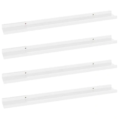Abbildung von vidaXL 4X Wandregal Bücherregal Wandboard Schweberegal Hängeregal Dekoregal Freischwebend Regal Büroregal Wandablage Hochglanz Weiß 80x9x3cm