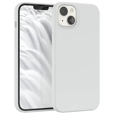 Abbildung von EAZY CASE Premium Silikon Handyhülle kompatibel mit iPhone 14 Plus, Slimcover Kameraschutz und Innenfutter, Silikonhülle, Schutzhülle, Bumper, Handy Case, Hülle, Softcase, Weiß