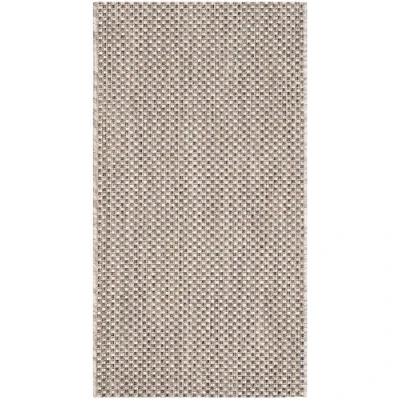Abbildung von SAFAVIEH Zeitgenössische Teppich für Wohnzimmer, Esszimmer, Schlafzimmer Courtyard Collection, Kurzer Flor, Beige und Braun, 122 X 170 cm