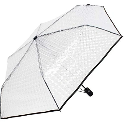 Abbildung von iX brella Taschenregenschirm Minischirm Transparent Automatik mit Lens Effekt, Effekt