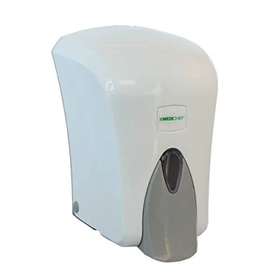Abbildung von Medichief MDM1000W Seifenspender zur Wandmontage, 1 l, manuell bedienbar, mit Druckknopf