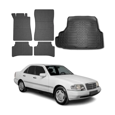 Abbildung von OMAC 4788YPS 484 Fußmattensatz Gummi 5 schwarz MERCEDES BENZ: C Klasse Limousine
