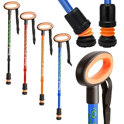 Abbildung von Flexyfoot Shock Absorbing Oval Handle Walking Stick Blue Improves Safety, Grip, Reduces Shocks &amp; Jarring