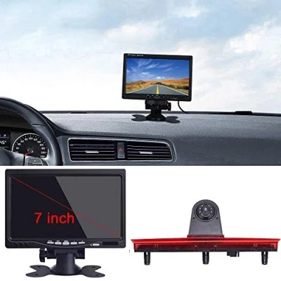 Abbildung von Bremsleuchte Rückfahrkamera Bremslicht Rückansicht mit Nachtsicht Wasserdicht Rückfahrsystem + 7&quot; LCD Auto Monitor für VW T5 Bus Transporter Multivan Caravelle Business 2003 2015