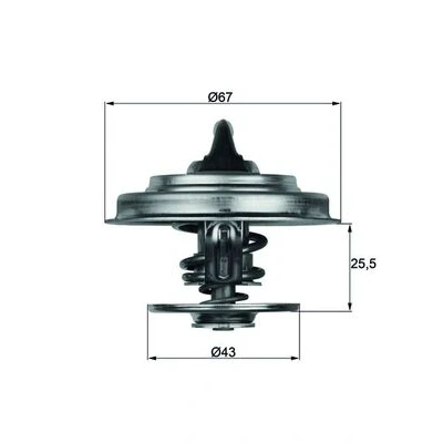 Abbildung von MAHLE ORIGINAL TX 18 83 Kühlwasserthermostat 67 ohne Dichtung AUDI: A6 C7 Limousine, MERCEDES BENZ: T2/L Kasten / Kombi, Pritsche/Fahrgestell