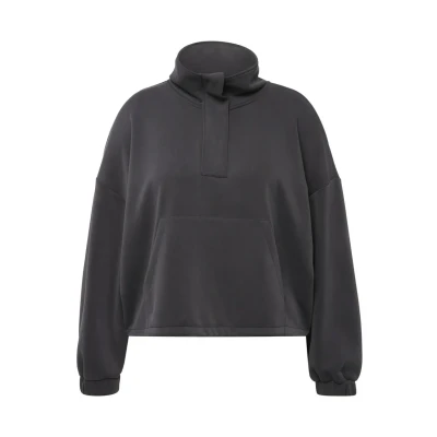 Abbildung von Ulla Popken À COL Montant ET Manches Longues Sweatshirt, Damen, Größe: 54/56, Gris asphalte