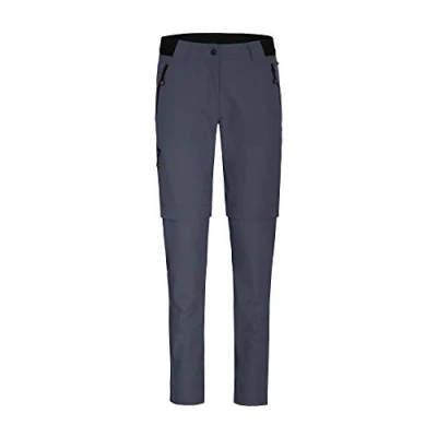 Abbildung von Bergson Outdoorhose VIDAA COMFORT Zipp Off (slim) Damen Wanderhose, leicht strapazierfähig, Langgrößen, grau/blau