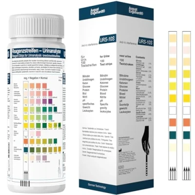 Abbildung von 100x Urinstreifen mit 10 Indikatoren Gesundheitstest Urinanalysestreifen Selbsttest &amp; Professionell Ketone Glucose pH Wert Teststreifen