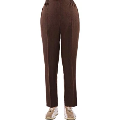 Abbildung von Eitex Damen Seniorenhose Schlupfhose mit Gummizug Kurzgröße ideal für pflegebedürftige Omas einfach anzuziehen und super pflegeleicht (42/44, Dunkelbraun meliert)