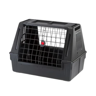 Abbildung von Ferplast Hundebox Auto, Atlas CAR Scenic 80 SE, extra Belüftung, Ablagefach, Doppelte Schiebeöffnung mit Sicherheitshaken L 82 x W 51 H 61 cm Max 20 kg