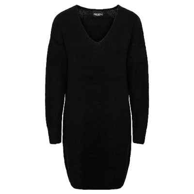 Abbildung von Pieces Juliana LS V NECK NOOS BC Strickkleid, Damen, Größe: Medium, Black