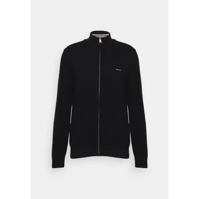 Abbildung von GANT ZIP Cardigan Strickjacke, Herren, Größe: Small, Black
