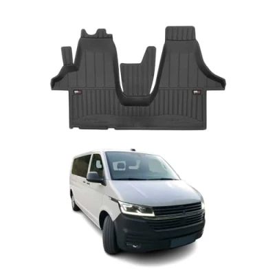 Abbildung von OMAC Gummi Fußmatten kompatibel mit VW T6 T6.1 Transporter 2015 2024 Premium Schwarz 1tlg
