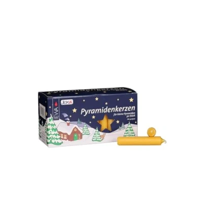 Abbildung von EWA Pyramidenkerzen klein, Natur ca. 14 x 74 mm 50 Stück/Pack, Weihnachtskerzen, Adventskerzen, Christbaumkerzen, Baumkerzen, Kerzen