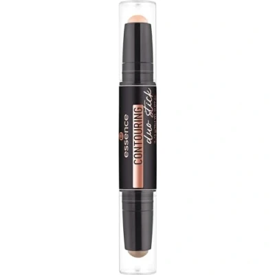 Abbildung von essence CONTOURING duo stick, Konturstift, Nr. 20, Braun, mattierend, definierend, sofortiges Ergebnis, matt, vegan, ölfrei, ohne Parfüm, Alkohol, 1er Pack (2.76g)