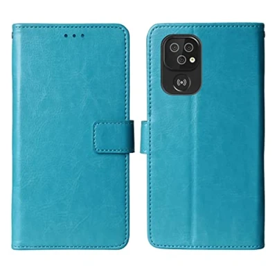 Abbildung von Gukas Premium Flip Book Stand Brieftasche Leder Tasche Schütz Hülle Handy Case Für Doro 8100/8110 / 8100 Plus 6.1&quot; Business Abdeckung Wallet Cover Etui Holder (Blau)