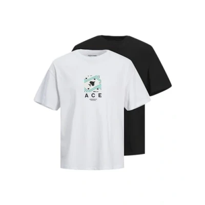 Abbildung von Jack &amp; Jones Herren JORBLOCKPOP Tee SS CREW NECK TG 2PK MP T Shirt, Schwarz, L (2er Pack)