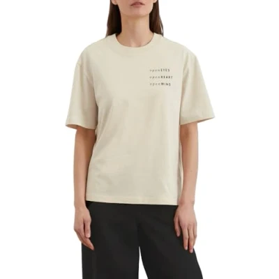 Abbildung von Marc O&#039;Polo Basic LOGO Regular Tshirt print, Damen, Größe: Small, Natural cotton