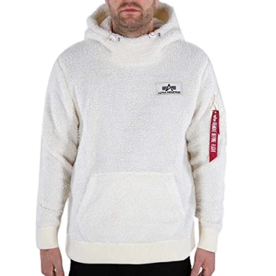 Abbildung von Alpha Industries Teddy Kapuzenpullover, Herren, Größe: XS, Off white