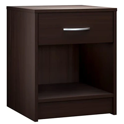 Abbildung von Casaria® Nachttisch Wenge 50x40x35cm mit Schublade Holz Modern Offen 50cm Komforthöhe Boxspringbett Schlafzimmer Nachtschrank Nachtkästchen Nachtkommode