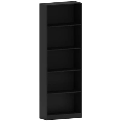 Abbildung von Vida Designs Büro Bücherregale, Holz, Schwarz, 5 Etagen, extra groß