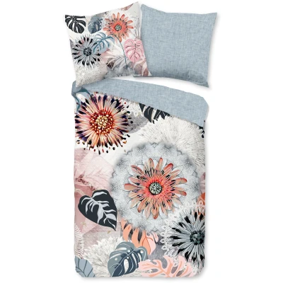 Abbildung von hip Wendebettwäsche &quot;Ralvira&quot;, Flanell, Biber, Warm, Wendeoptik, Mandala, Blumen, Blätter, Grau