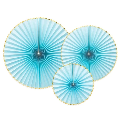 Abbildung von PartyDeco Satz von Papier Rosetten Hellblau Dekoration hängende Fans Stern Pumpen Löschpapier Silvester Hochzeit Geburtstag Baby Shower Dekorationen