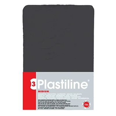 Abbildung von J. Herbin 7955T Plastiline, 750g, Härte medium, ideal zum Modellieren, 100% wiederverwendbar, Schwarz
