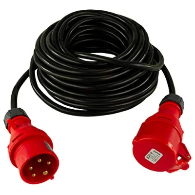 Abbildung von REV CEE Verlängerung Verlängerungskabel 20m außen (IP44), Starkstromkabel, 11000W, 400V, schwarz
