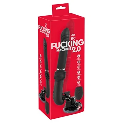 Abbildung von Stoßvibrator „RC Fucking Machine 2.0“ mit abnehm und verstellbarem Saugfuß