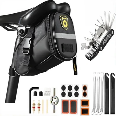 Abbildung von Fahrrad Reparatur Set, JOLY FANG 16 in 1 Multitool Satteltasche Multifunktionswerkzeug Pocket für Mountainbikes und Rennräder