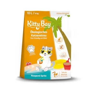 Abbildung von Kitty Bay Pawperol Spritz ÖKO Katzenstreu klumpend und staubfrei, Tofu Maniok, 10 Liter
