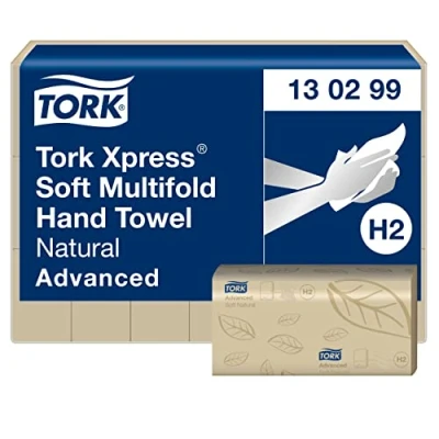 Abbildung von Tork Xpress weiche Multifold Handtücher Natur H2, Advanced Qualität, reißfest, 2 lagig, 21 x 180 Blatt, 130299