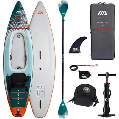 Abbildung von Aqua Marina ,2 in 1 SUP Kajak aufblasbar im Set Cascade 2021 11‘2“ Fahren und Stand Up Paddling einem 340 x 89 20 cm